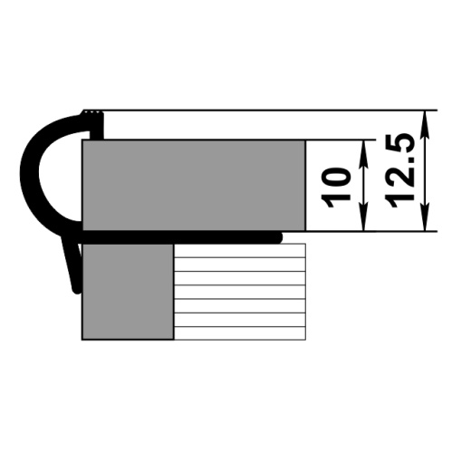 Профиль плиточный угловой для ступеней алюминий ПУ 12