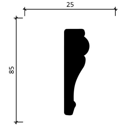 Молдинг полиуретановый 152 A 85*25