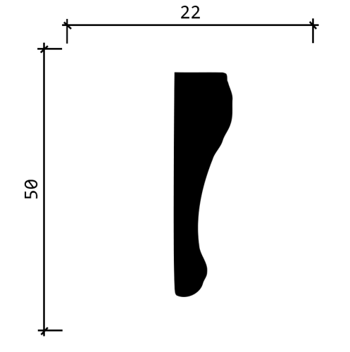 Молдинг полиуретановый 151 A 50*22